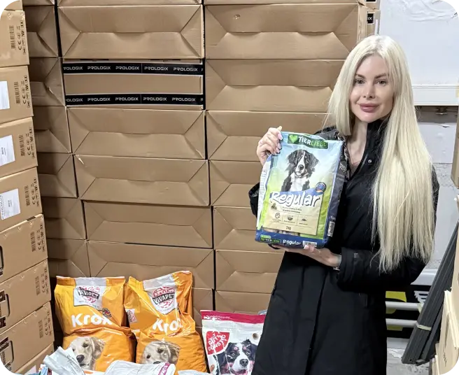 Owner with pets showing foundation logo